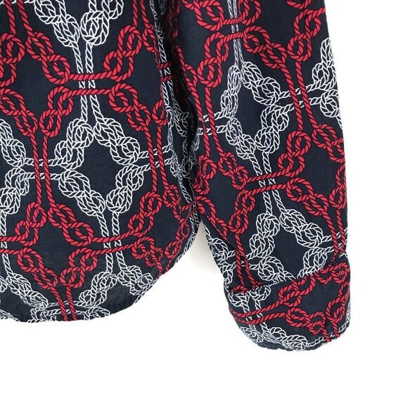 Tommy Hilfiger Cotton Printed Utility Shirt Women's Medium Nautical Button Up - Picture 2 of 11